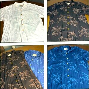 Five Vintage Rare Paradise Found Large Short Sleeve Button Down Shirts Nice!